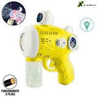 Pistola Automática de Bolhas com Led BRQ-ARM-07 X-Cell - Amarelo